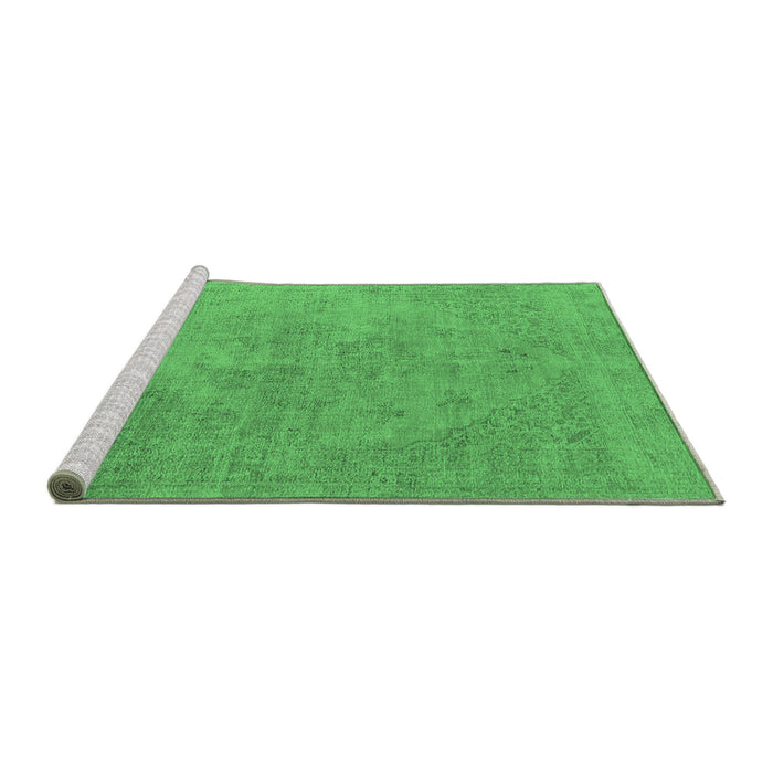 Sideview of Machine Washable Oriental Emerald Green Industrial Area Rugs, wshurb1766emgrn