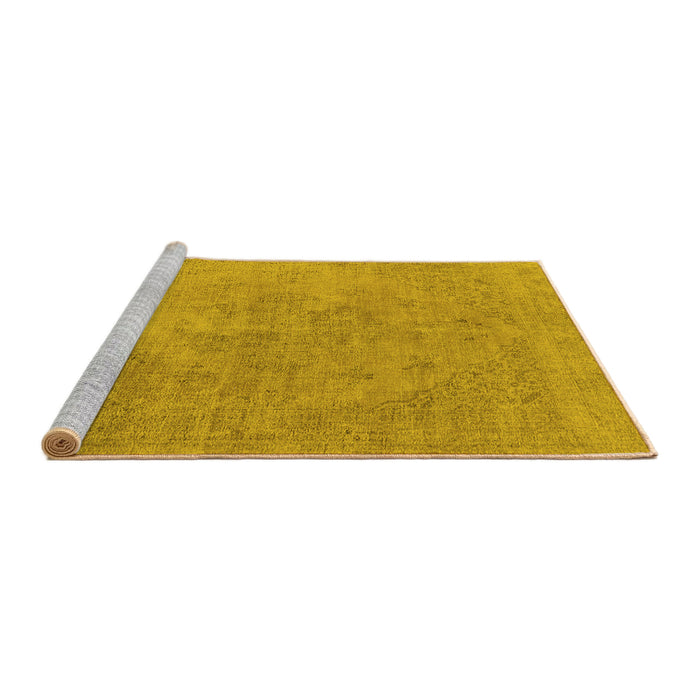 Sideview of Machine Washable Oriental Yellow Industrial Rug, wshurb1766yw