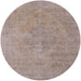 Round Mid-Century Modern Dark Almond Brown Oriental Rug, urb1766