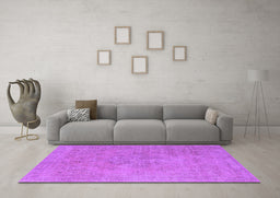 Machine Washable Oriental Purple Industrial Area Rugs in a Living Room, wshurb1766pur