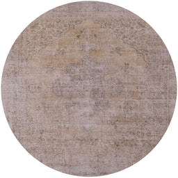 Round Machine Washable Industrial Modern Dark Almond Brown Rug, wshurb1766