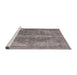 Sideview of Machine Washable Industrial Modern Mauve Taupe Purple Rug, wshurb1767