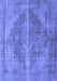 Machine Washable Oriental Blue Industrial Rug, wshurb1767blu