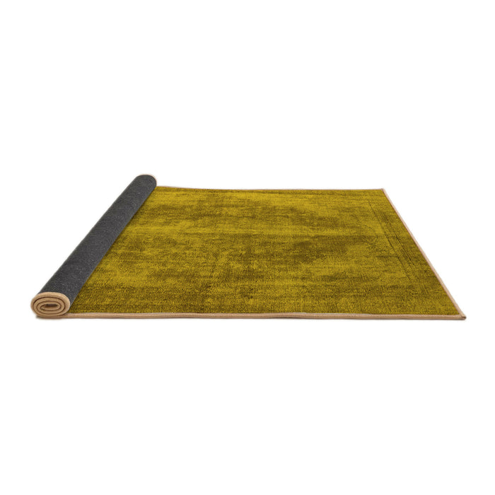 Sideview of Oriental Yellow Industrial Rug, urb1767yw