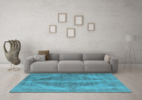 Machine Washable Oriental Light Blue Industrial Rug, wshurb1767lblu