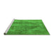 Sideview of Machine Washable Oriental Green Industrial Area Rugs, wshurb1767grn