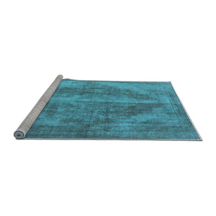 Sideview of Machine Washable Oriental Light Blue Industrial Rug, wshurb1767lblu