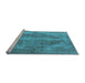 Sideview of Machine Washable Oriental Light Blue Industrial Rug, wshurb1767lblu