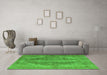 Machine Washable Oriental Green Industrial Area Rugs in a Living Room,, wshurb1767grn