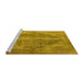 Sideview of Machine Washable Oriental Yellow Industrial Rug, wshurb1767yw