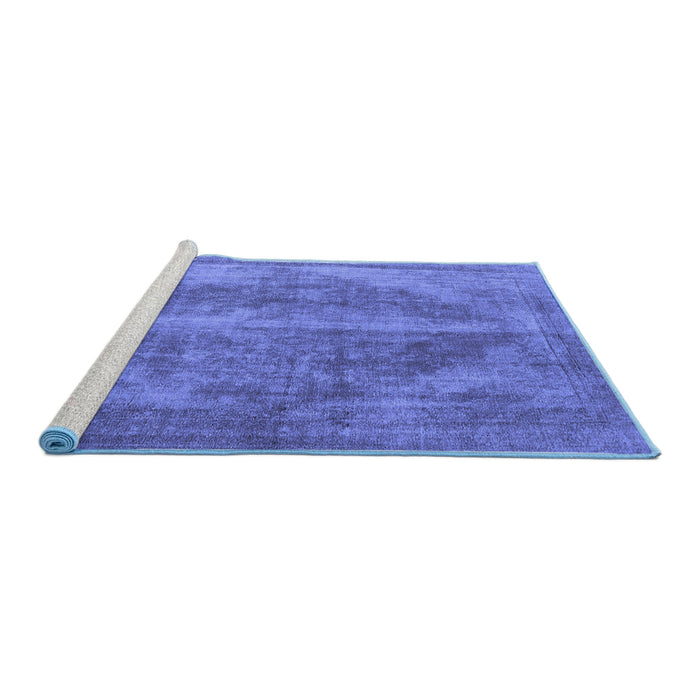 Sideview of Machine Washable Oriental Blue Industrial Rug, wshurb1767blu