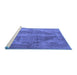 Sideview of Machine Washable Oriental Blue Industrial Rug, wshurb1767blu