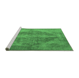 Sideview of Machine Washable Oriental Emerald Green Industrial Area Rugs, wshurb1767emgrn