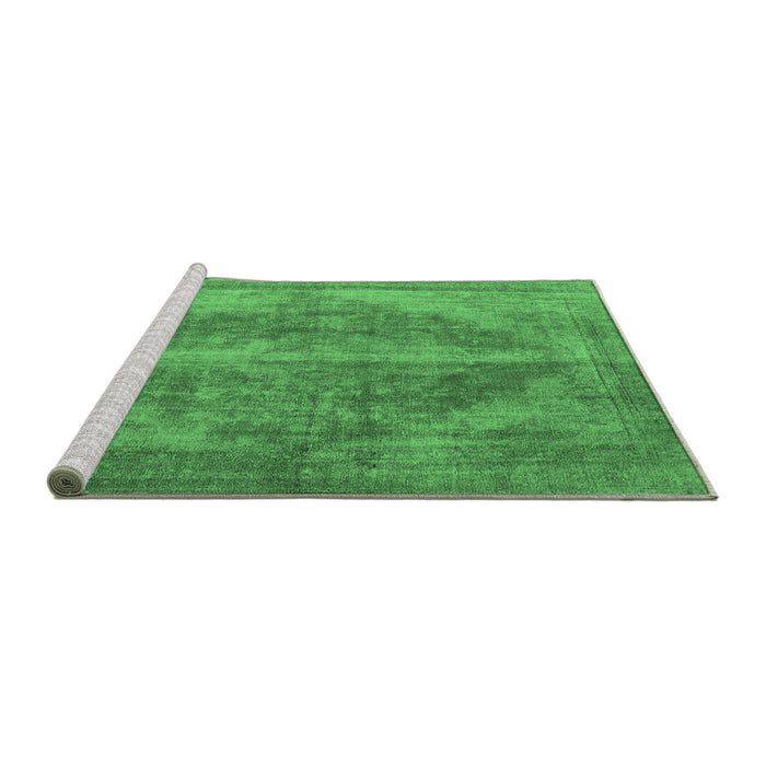 Sideview of Machine Washable Oriental Emerald Green Industrial Area Rugs, wshurb1767emgrn
