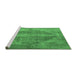 Sideview of Machine Washable Oriental Emerald Green Industrial Area Rugs, wshurb1767emgrn