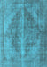 Machine Washable Oriental Light Blue Industrial Rug, wshurb1767lblu