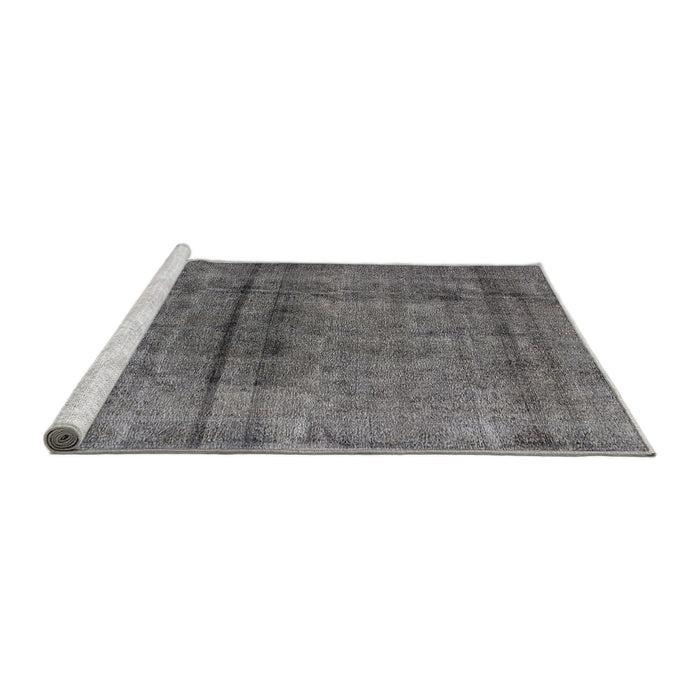 Sideview of Machine Washable Industrial Modern Gray Rug, wshurb1768