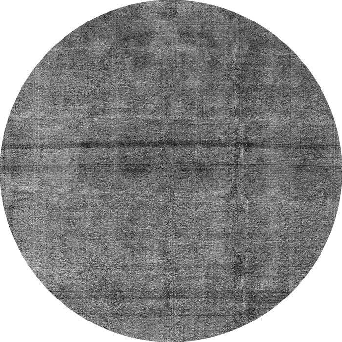 Round Oriental Gray Industrial Rug, urb1768gry