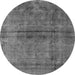 Round Oriental Gray Industrial Rug, urb1768gry