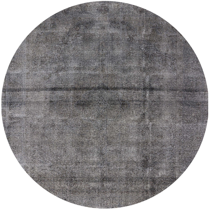 Round Mid-Century Modern Gray Oriental Rug, urb1768
