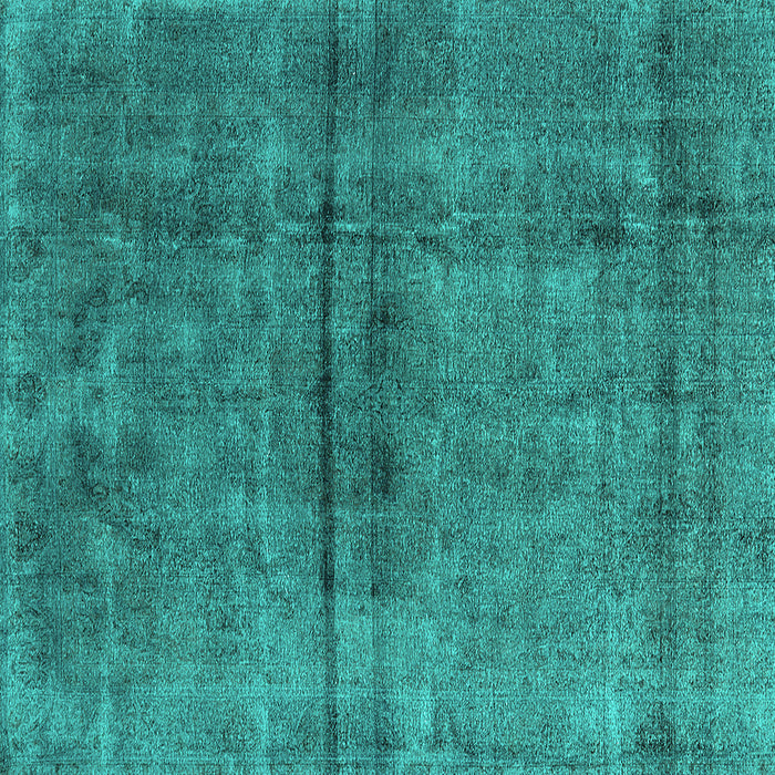 Square Machine Washable Oriental Turquoise Industrial Area Rugs, wshurb1768turq
