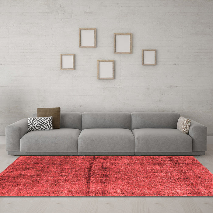 Industrial Red Washable Rugs