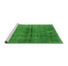 Sideview of Machine Washable Oriental Green Industrial Area Rugs, wshurb1768grn