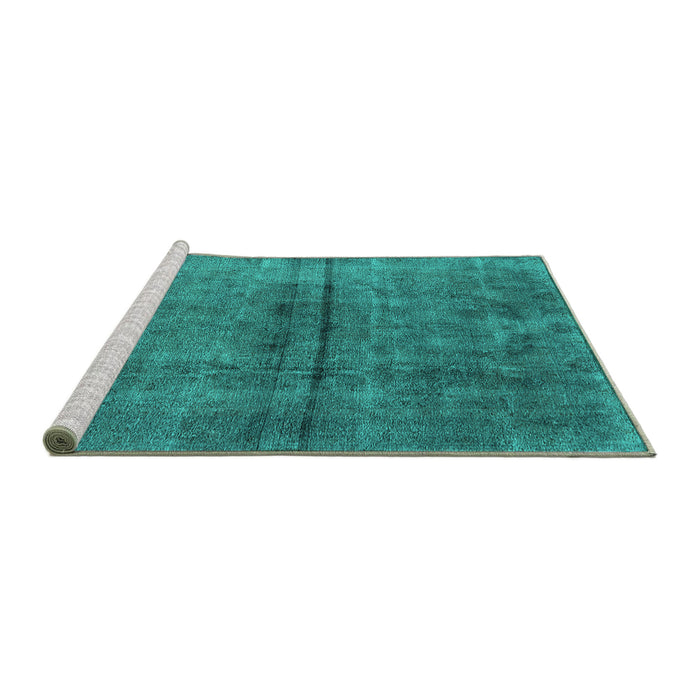 Sideview of Machine Washable Oriental Turquoise Industrial Area Rugs, wshurb1768turq