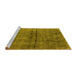 Sideview of Machine Washable Oriental Yellow Industrial Rug, wshurb1768yw