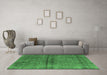 Machine Washable Oriental Emerald Green Industrial Area Rugs in a Living Room,, wshurb1768emgrn