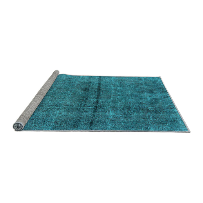 Sideview of Machine Washable Oriental Light Blue Industrial Rug, wshurb1768lblu