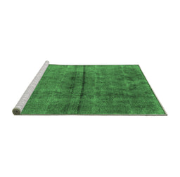 Sideview of Machine Washable Oriental Emerald Green Industrial Area Rugs, wshurb1768emgrn