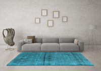 Machine Washable Oriental Light Blue Industrial Rug, wshurb1768lblu