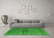 Machine Washable Oriental Green Industrial Area Rugs in a Living Room,, wshurb1768grn