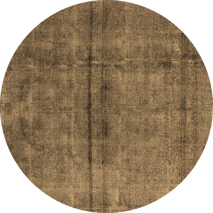 Round Machine Washable Oriental Brown Industrial Rug, wshurb1768brn