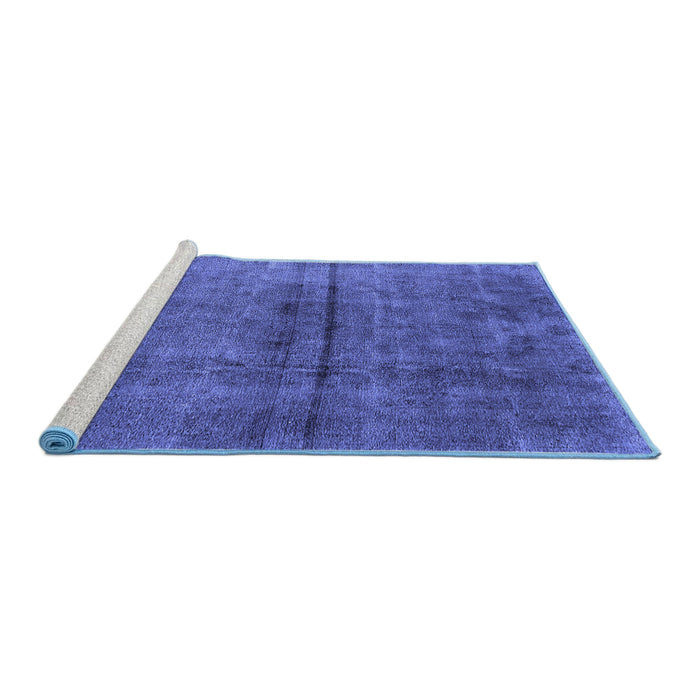 Sideview of Machine Washable Oriental Blue Industrial Rug, wshurb1768blu