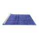 Sideview of Machine Washable Oriental Blue Industrial Rug, wshurb1768blu