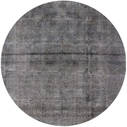Round Machine Washable Industrial Modern Gray Rug, wshurb1768