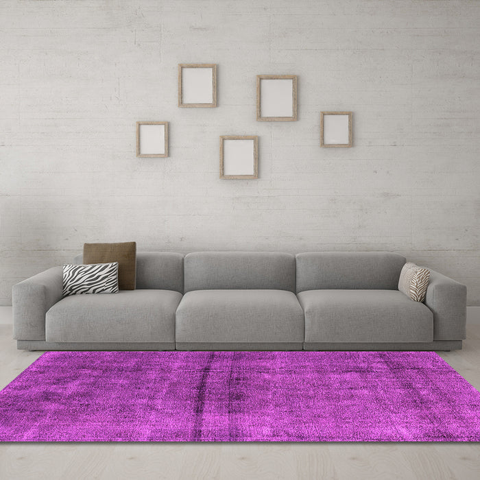 Machine Washable Oriental Pink Industrial Rug in a Living Room, wshurb1768pnk