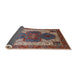 Sideview of Mid-Century Modern Light French Beige Brown Oriental Rug, urb1769