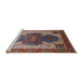 Sideview of Machine Washable Industrial Modern Light French Beige Brown Rug, wshurb1769