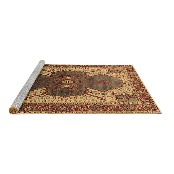 Sideview of Machine Washable Oriental Brown Industrial Rug, wshurb1769brn
