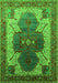 Machine Washable Oriental Green Industrial Area Rugs, wshurb1769grn