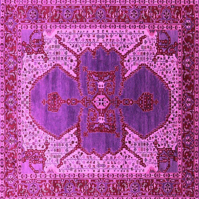 Square Machine Washable Oriental Pink Industrial Rug, wshurb1769pnk