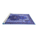 Sideview of Machine Washable Oriental Blue Industrial Rug, wshurb1769blu