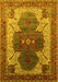 Machine Washable Oriental Yellow Industrial Rug, wshurb1769yw