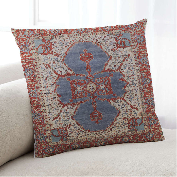 Lifestyle Image of Mid-Century Modern Urban Square Light French Beige Brown Throw Pillow, 18 inch by 18 inch, pwurb1769