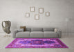 Machine Washable Oriental Purple Industrial Area Rugs in a Living Room, wshurb1769pur