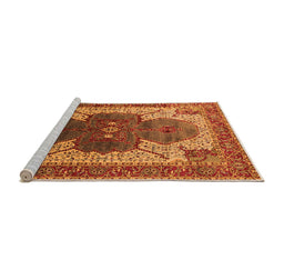 Sideview of Machine Washable Oriental Orange Industrial Area Rugs, wshurb1769org