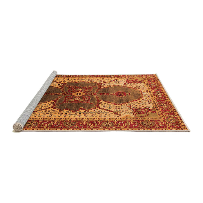 Sideview of Machine Washable Oriental Orange Industrial Area Rugs, wshurb1769org